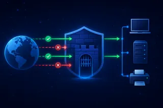 Schemat bramy chroniącej sieć firmową przed ruchem z internetu